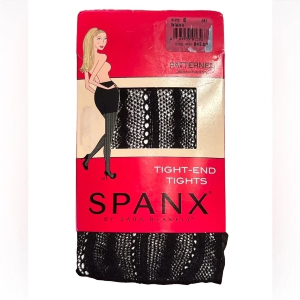 Spanx by Sara Blakely patterned Tight End tights Black Size E